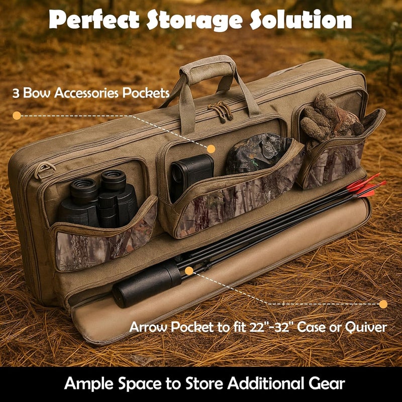 NEW VIEW Bow Case - Protects Your Compound Bow - Features Large Compartment, Soft Padding, Comfortable Carrying Options & Multiple Accessory Pockets - Lightweight Durable Archery Bow Bag - Image 5